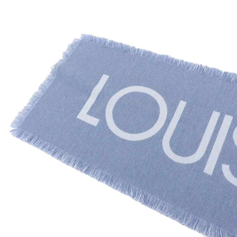 http://ルイヴィトン%20LOUIS%20VUITTON%20エシャルプチームルイ%20マフラー%20ストール%20ウール%20カシミヤ%20ブルー%20M71579%20中古%20LV1213