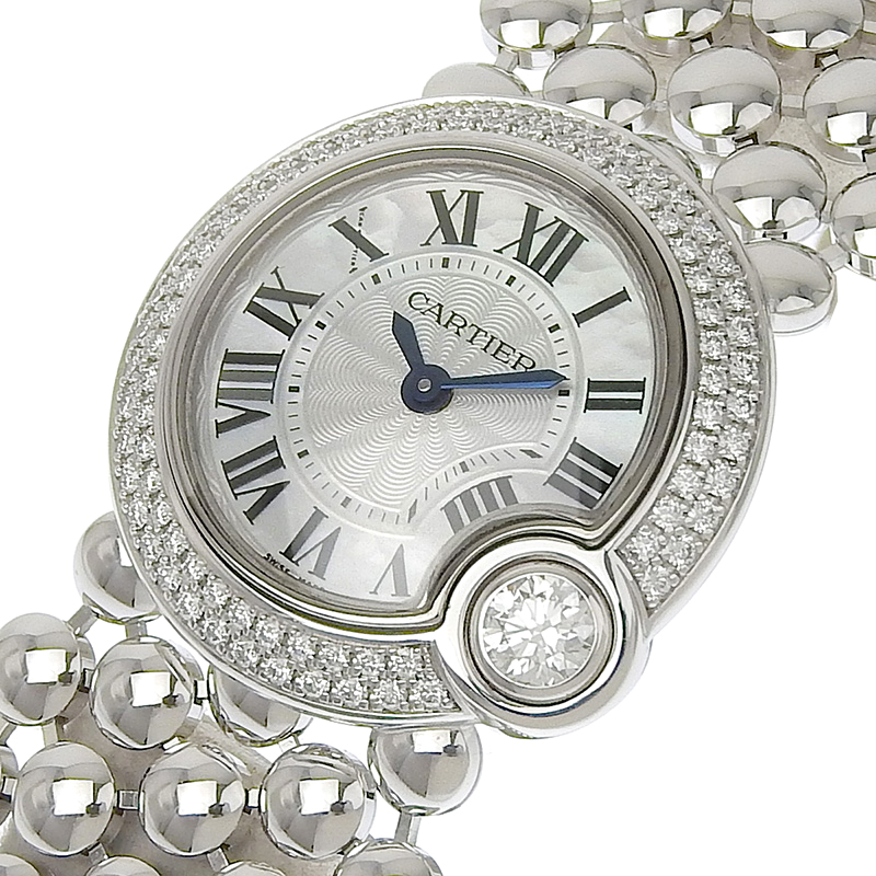 http://カルティエ%20CARTIER%20バロン%20ブラン%20ドゥ%20クォーツ%20腕時計%20K18WG%20ベゼルダイヤモンド%20ホワイトシェル文字盤%20WE902072%20中古%20CA0440