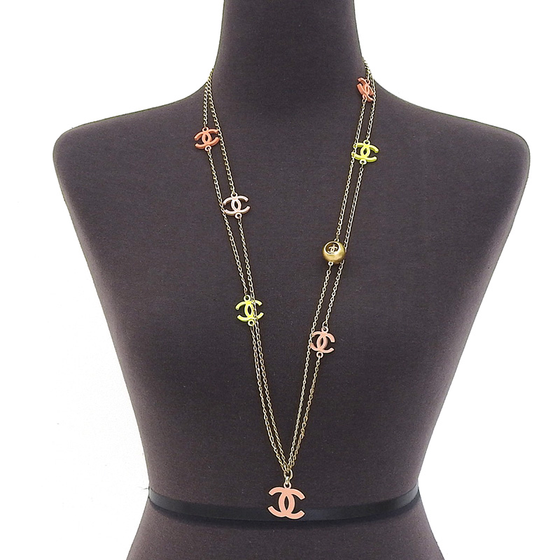 http://シャネル%20CHANEL%20ネックレス%20ココマーク%20GP%20ピンク/イエロー/ゴールド%2002A%20中古%20CH0851