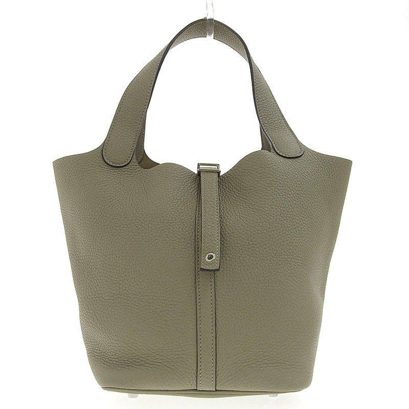 エルメス HERMES ピコタンロックMM ハンドバッグ トリヨンクレマンス セージ A刻印 2017年 中古 HE0831
