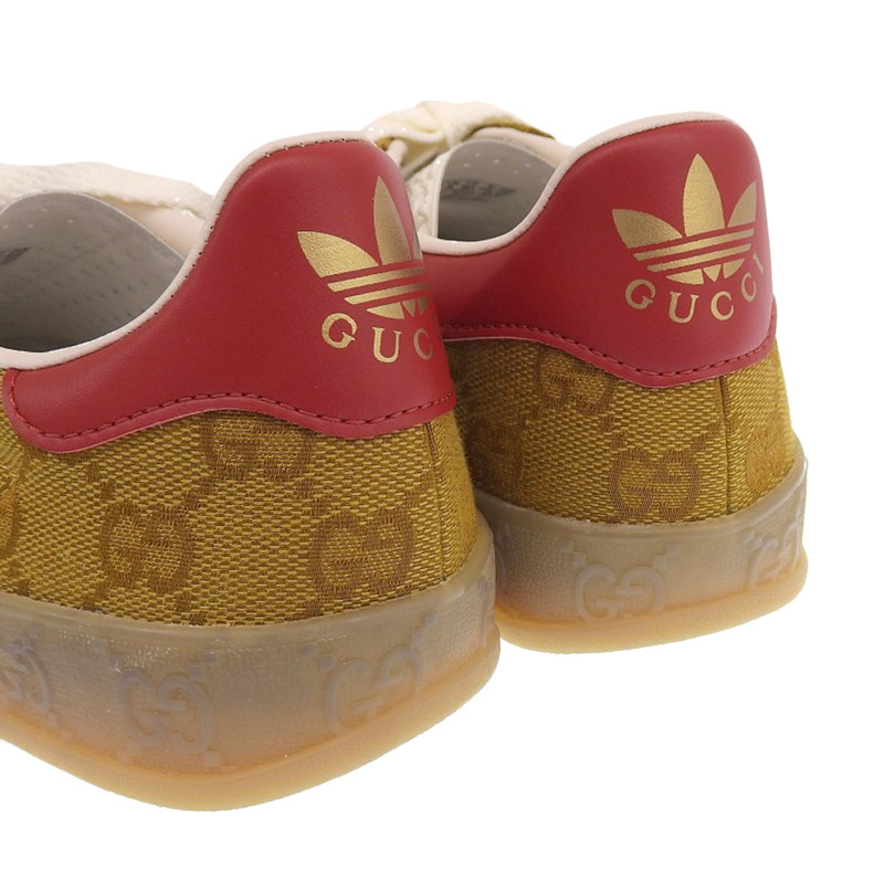 http://グッチ×アディダス%20GUCCI×adidas%20ガゼル%20スニーカー%20靴%20GGキャンバス%20ブラウン/ホワイト%205%201/2%20646652%20美品%20GU0512