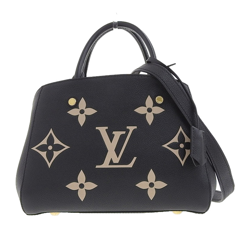 ルイヴィトン LOUIS VUITTON モノグラム・アンプラント モンテーニュBB 2WAYハンドバッグ ブラック/ベージュ M45778 中古 LV1365
