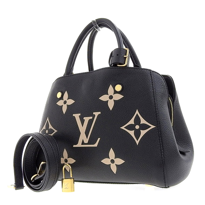 http://ルイヴィトン%20LOUIS%20VUITTON%20モノグラム・アンプラント%20モンテーニュBB%202WAYハンドバッグ%20ブラック/ベージュ%20M45778%20中古%20LV1365
