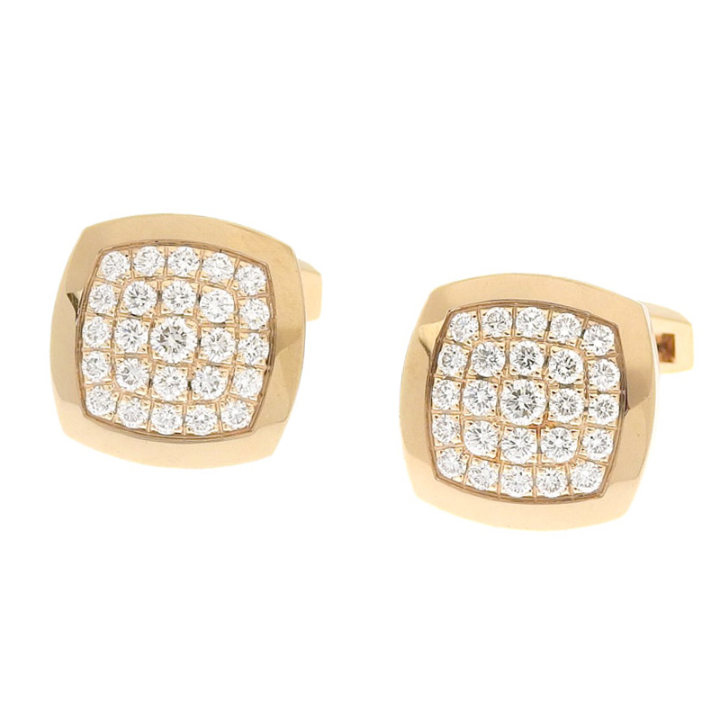 ショーメ CHAUMET カフス カフリンクス K18PG ダイヤモンド 中古 OBJ0253