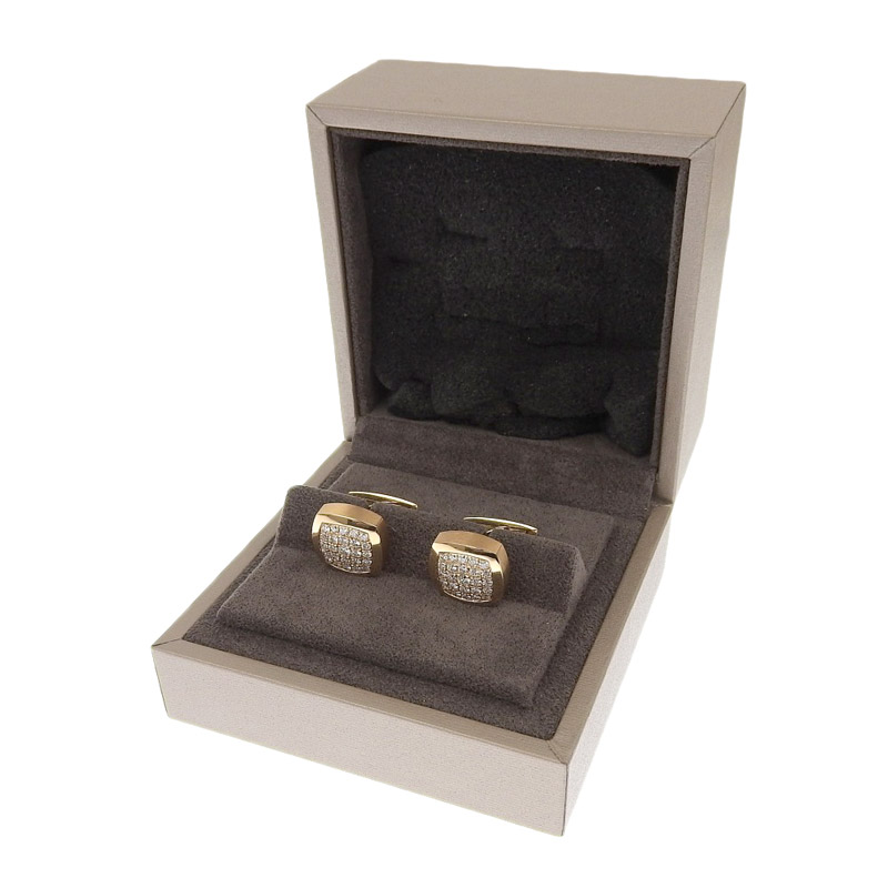 http://ショーメ%20CHAUMET%20カフス%20カフリンクス%20K18PG%20ダイヤモンド%20中古%20OBJ0253
