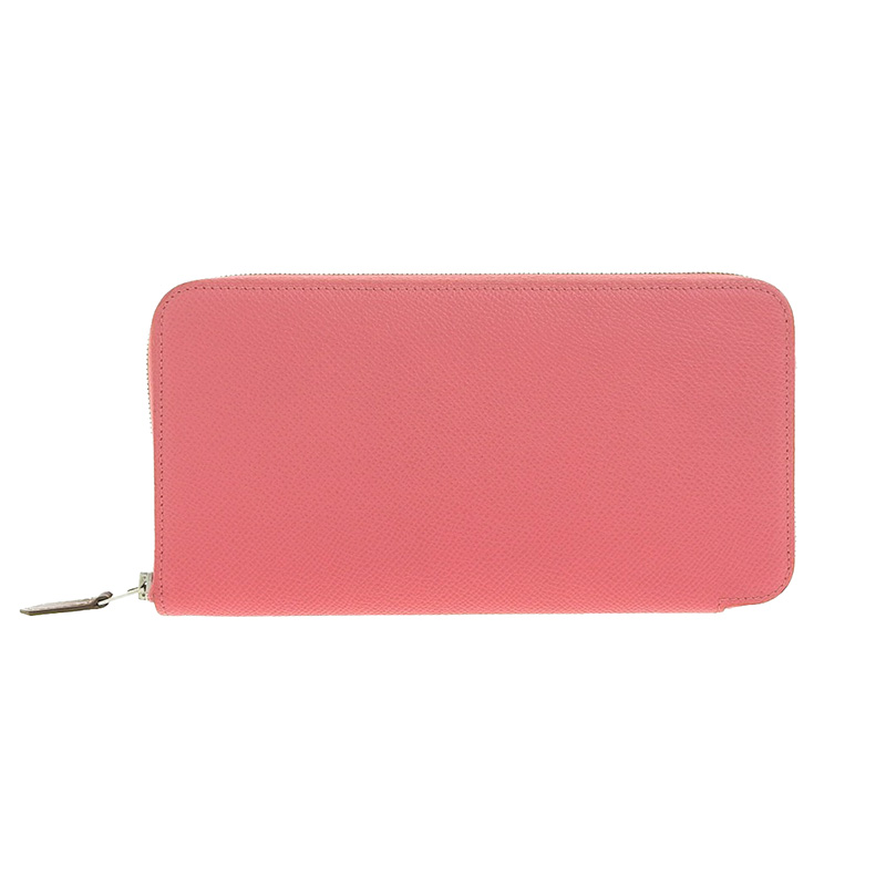 エルメス HERMES アザップロングシルクイン 長財布 ヴォーエプソン ローズアザレ D刻印 2019年 中古 HE0840