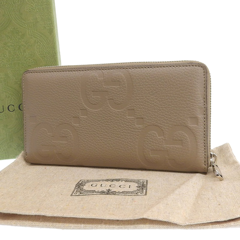 http://グッチ%20GUCCI%20ジャンボGG%20長財布%20ジップアラウンドウォレット%20レザー%20トープ%20739484%20美品%20GU0523