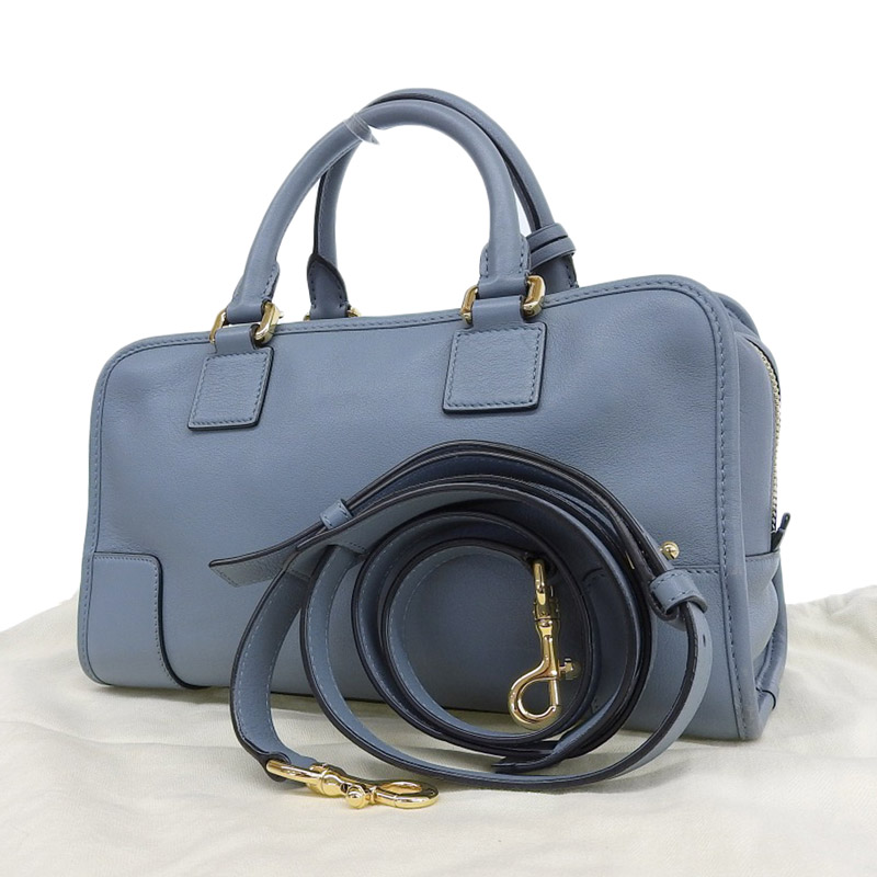 http://ロエベ%20LOEWE%20アマソナ28%202WAYバッグ%20ハンドバッグ%20ショルダーバッグ%20レザー%20ストーンブルー%20中古%20OB1515