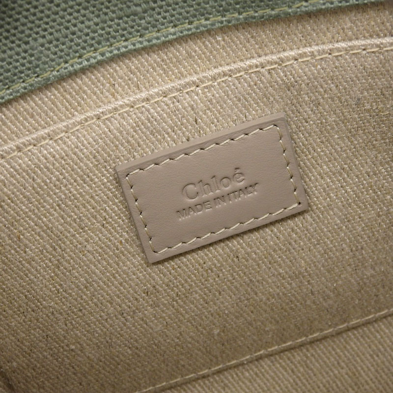 http://クロエ%20CHLOE%20ミニウッディ%202WAYバッグ%20ハンドバッグ%20キャンバス%20レザー%20グリーン%20グレージュ%20CHC22AP237I26%20中古%20OB1551