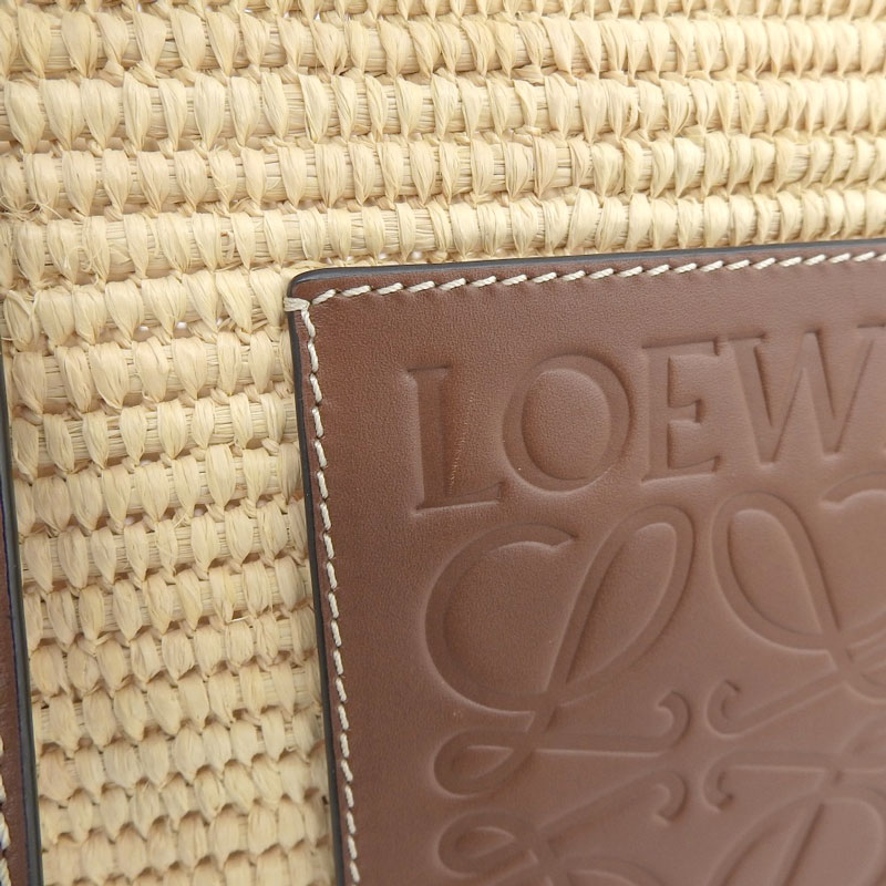 http://ロエベ%20LOEWE%20スクエアバスケットバッグ%20スモール%20ショルダーバッグ%20ラフィア%20カーフ%20ナチュラル%20ピーカン%20A223099X02%20中古%20OB1553