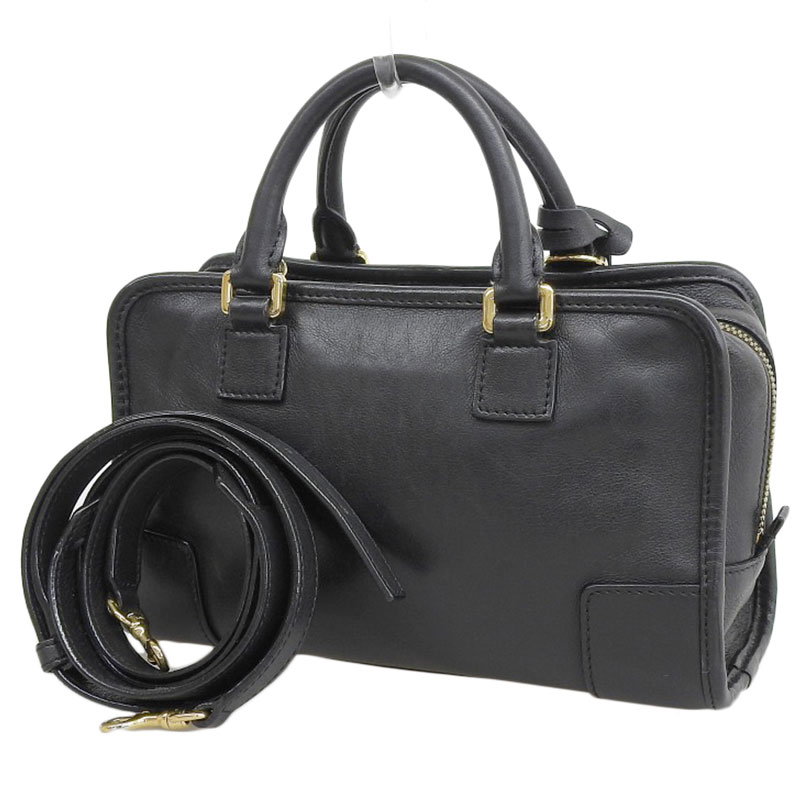 http://ロエベ%20LOEWE%20アマソナ23%202WAYバッグ%20ハンドバッグ%20ショルダーバッグ%20レザー%20ブラック%20中古%20OB1570