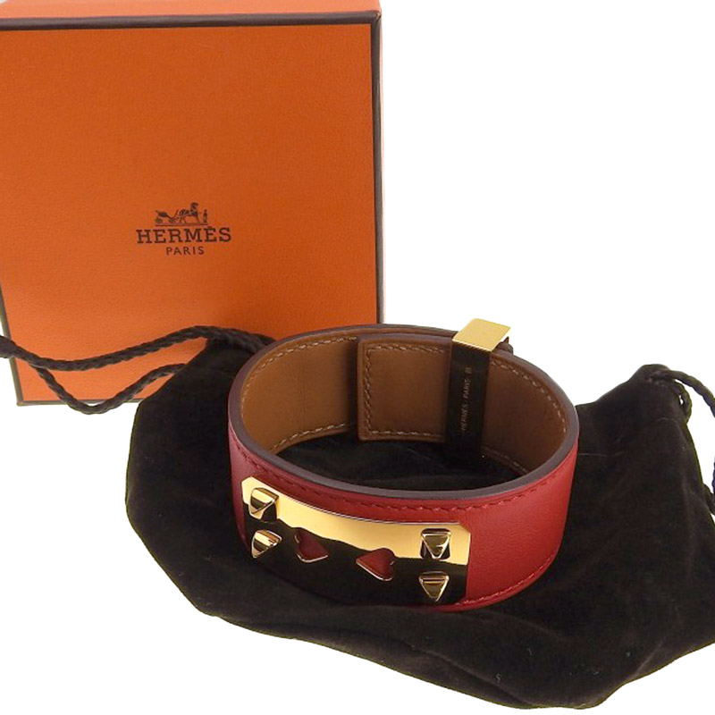 http://エルメス%20HERMES%20コリエ・ド・シアン24%20ブレスレット%20レザー%20レッド%20#T2%20Z刻印%202021年%20中古%20HE0862