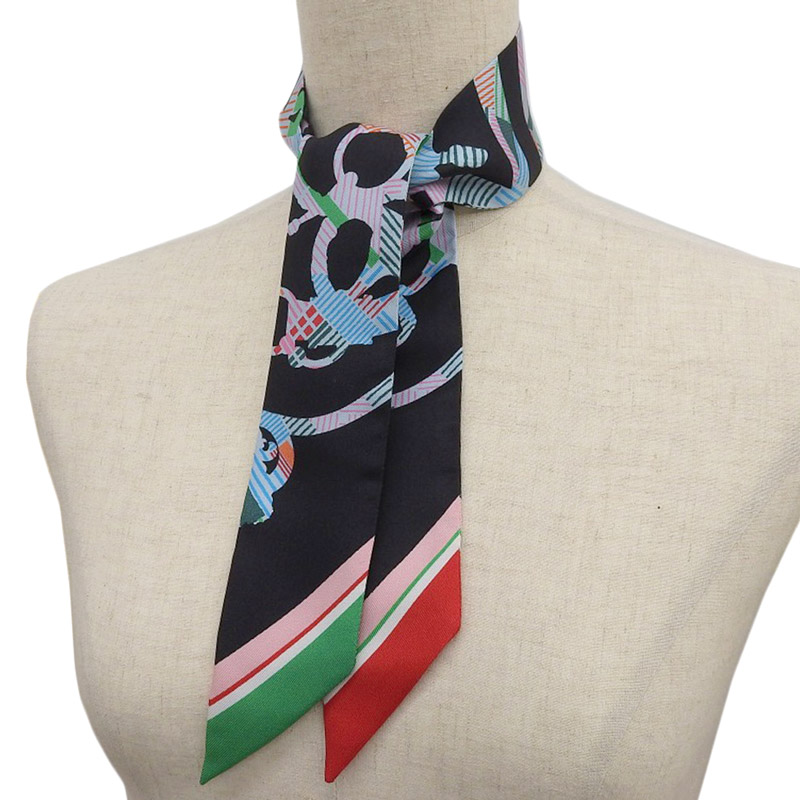 http://エルメス%20HERMES%20ツイリー%20スカーフ%20シルク%20ブラック系%20中古%20HE0878