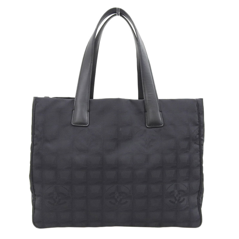シャネル CHANEL ニュートラベルラインMM トートバッグ ナイロン/レザー ブラック 中古 CH0901
