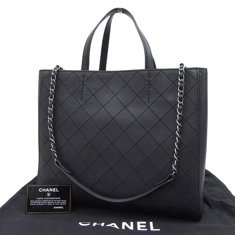 http://シャネル%20CHANEL%202WAYバッグ%20トートバッグ%20ショルダーバッグ%20キャビアスキン%20ブラック%2019番台%20A68533%20中古%20CH0902