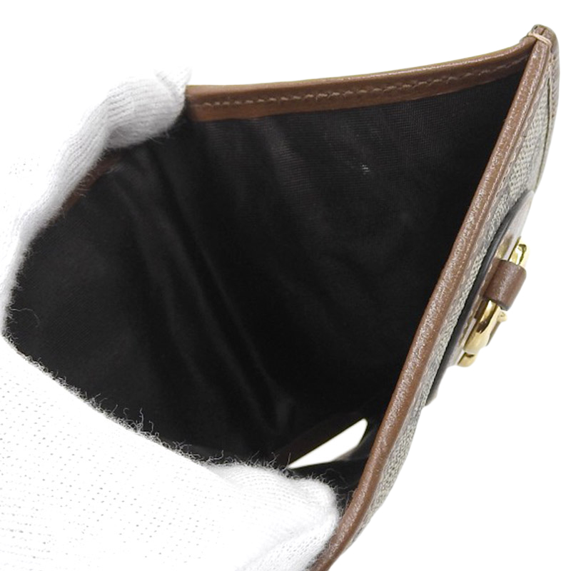 http://グッチ%20GUCCI%20GGスプリーム%20ホースビット%20二つ折り財布%20コンパクトウォレット%20ベージュ/ブラウン%20726846%20中古%20GU0539