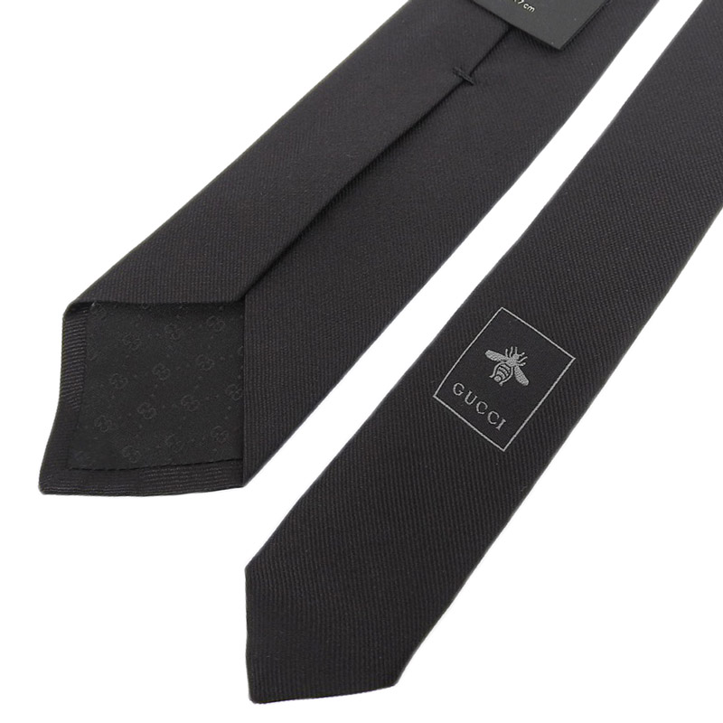 http://グッチ%20GUCCI%20タイガー%20ネクタイ%20シルク%20ブラック%20中古%20GU0546