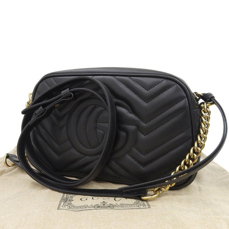 http://グッチ%20GUCCI%20GGマーモント%20キルティング%20スモール%20ショルダーバッグ%20チェーンショルダー%20レザー%20ブラック%20447632%20美品%20GU0547