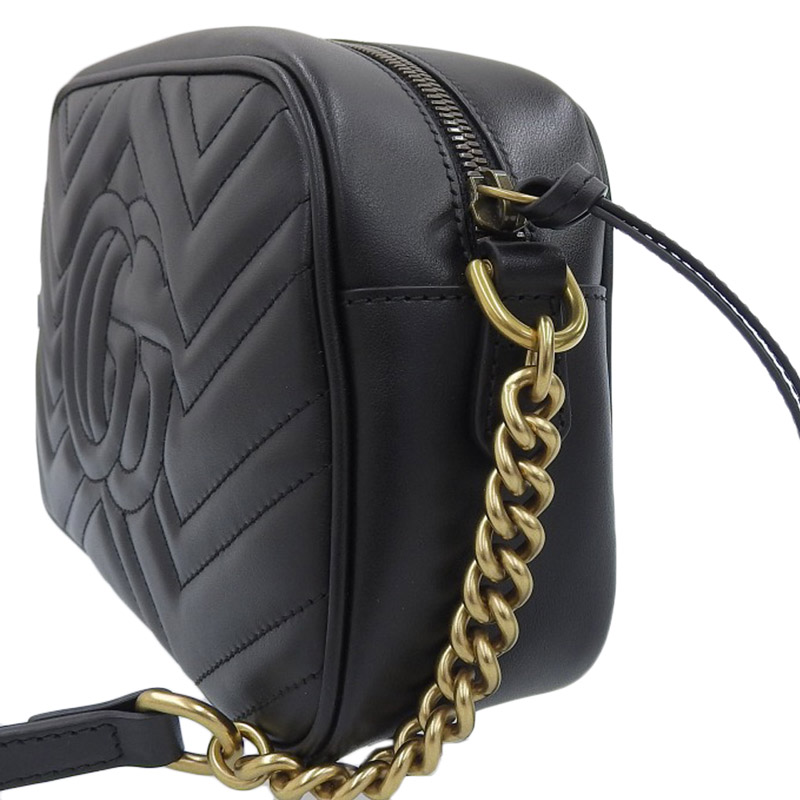 http://グッチ%20GUCCI%20GGマーモント%20キルティング%20スモール%20ショルダーバッグ%20チェーンショルダー%20レザー%20ブラック%20447632%20美品%20GU0547