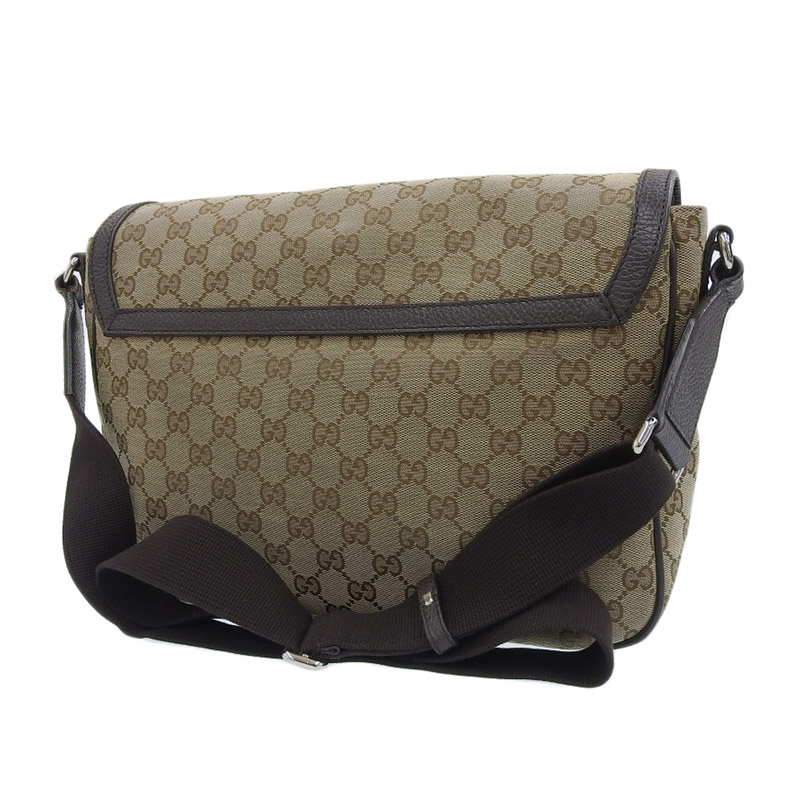 http://グッチ%20GUCCI%20ショルダーバッグ%20メッセンジャーバッグ%20GGキャンバス/レザー%20ベージュ/ブラウン%20449171%20中古%20GU0550