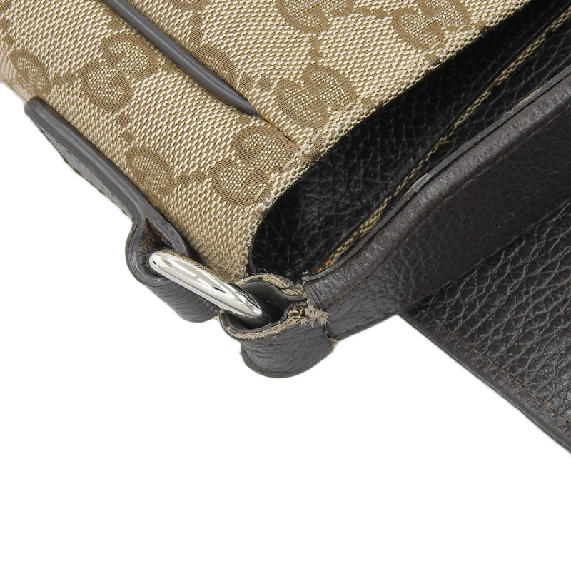 http://グッチ%20GUCCI%20ショルダーバッグ%20メッセンジャーバッグ%20GGキャンバス/レザー%20ベージュ/ブラウン%20449171%20中古%20GU0550