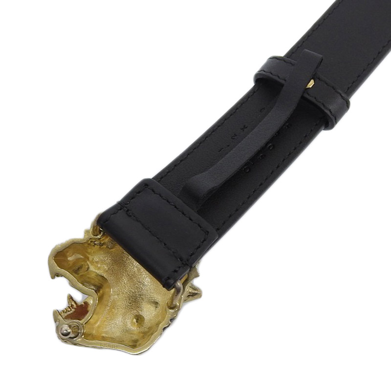 http://グッチ%20GUCCI%20ラジャ%20タイガーヘッド%20ベルト%20GP/レザー%20ブラック%20543152%20中古%20GU0556