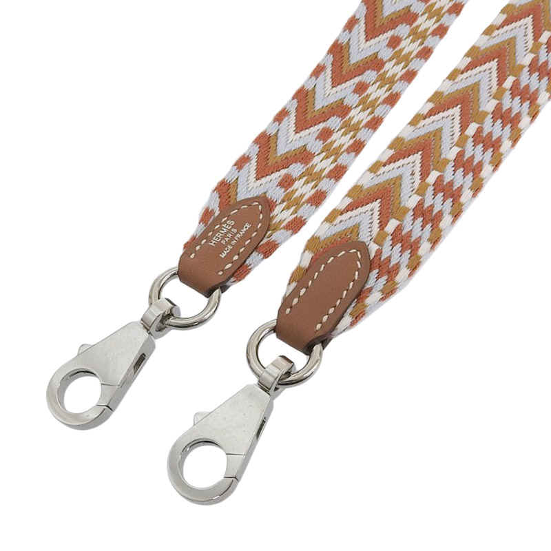 http://エルメス%20バンドリエール%20サングル%20アレグロ%20ショルダーストラップ%20キャンバス/レザー%20オレンジ系%20SV金具%20Y刻印%202020年%20中古%20HE0884