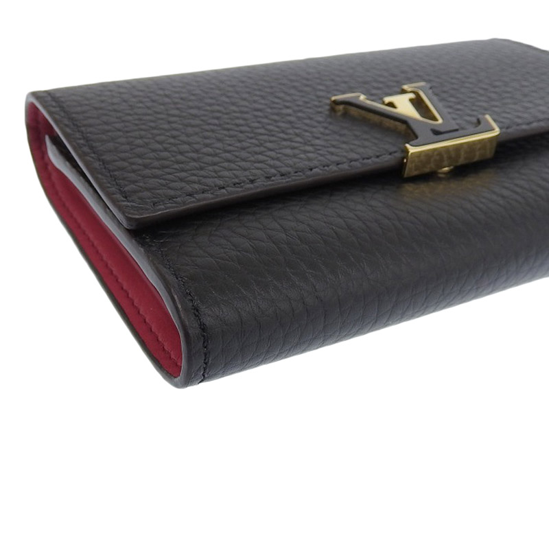 http://ルイヴィトン%20LOUIS%20VUITTON%20ポルトフォイユ%20カプシーヌコンパクト%20財布%20トリヨン%20ノワール/ホットピンク%20M62157%20中古%20LV1508