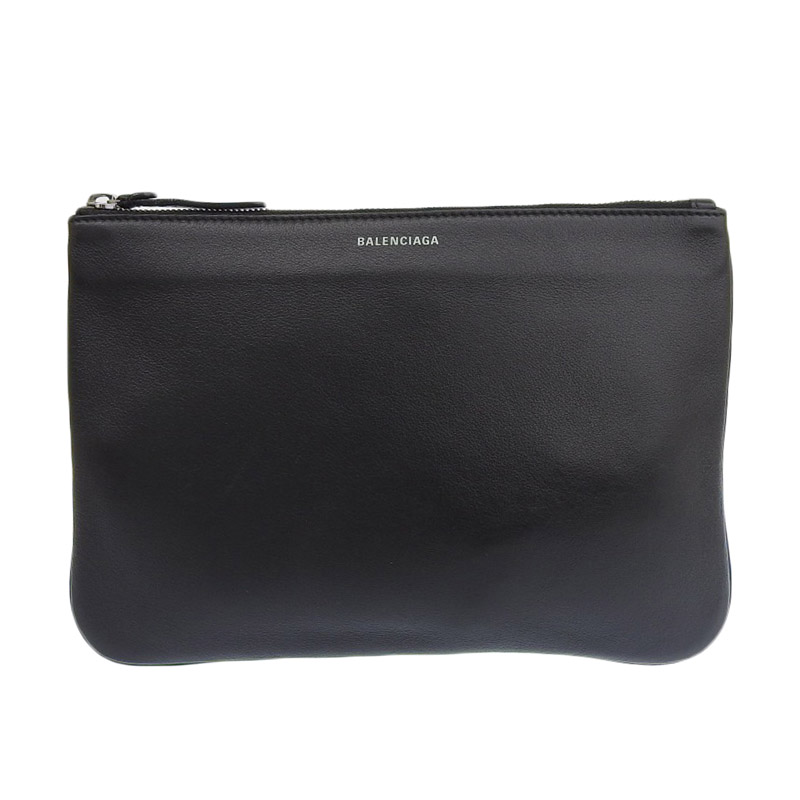 バレンシアガ BALENCIAGA エブリデイ クラッチバッグ レザー ブラック 516358 中古 OB1656