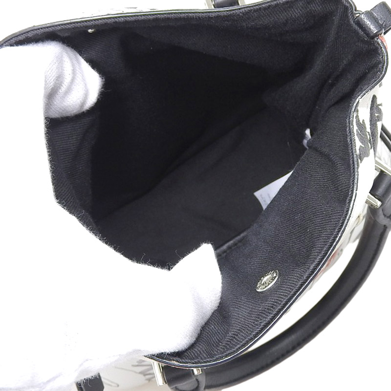 http://メゾンマルジェラ%20MAISON%20MARGIELA%205AC%20グラフィティ%202WAYバッグ%20ハンドバッグ%20ショルダー%20レザー%20ホワイト/ブラック%20中古%20OB1666