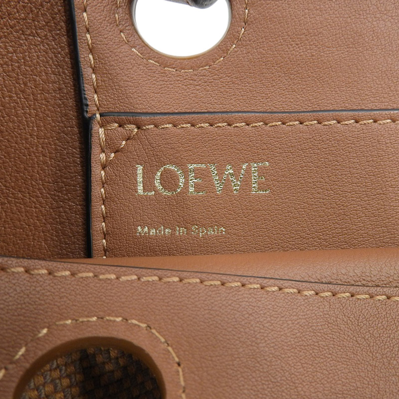http://ロエベ%20LOEWE%20アナグラム%20トートバッグ%20ミニ%202WAYバッグ%20キャンバス/レザー%20タン%20A717S74X01%20中古%20OB1667