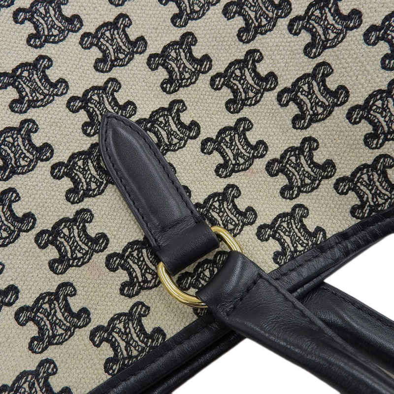 http://セリーヌ%20CELINE%20トリオンフ%20ホリゾンタルカバ%20ハンドバッグ%20キャンバス/レザー%20ベージュ/ブラック%20194342CS8%20中古%20OB1668