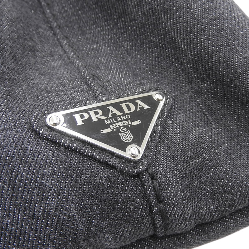http://プラダ%20PRADA%20カナパ%202WAYバッグ%20ハンドバッグ%20ショルダーバッグ%20デニム%20ブラック%20中古%20OB1669
