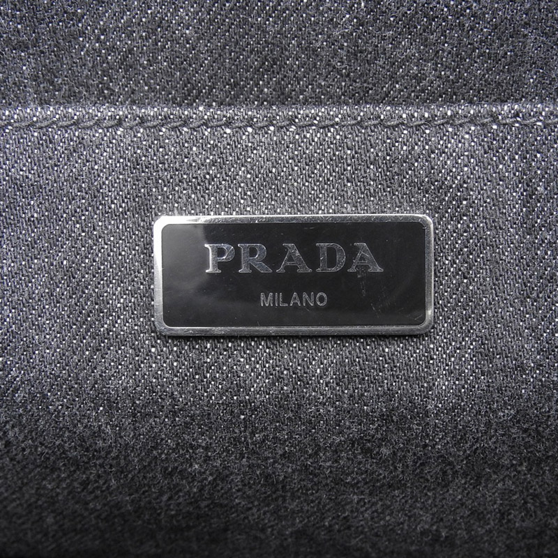 http://プラダ%20PRADA%20カナパ%202WAYバッグ%20ハンドバッグ%20ショルダーバッグ%20デニム%20ブラック%20中古%20OB1669