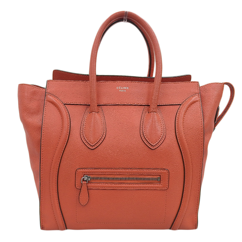 セリーヌ CELINE ラゲージミニショッパー ハンドバッグ レザー レッド 中古 OB1680