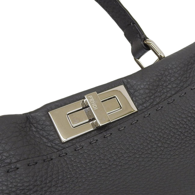 http://フェンディ%20FENDI%20ピーカブー%20セレリア%202WAYバッグ%20ハンドバッグ%20ショルダーバッグ%20レザー%20グレー%208BN290%20中古%20OB1690