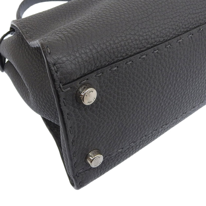 http://フェンディ%20FENDI%20ピーカブー%20セレリア%202WAYバッグ%20ハンドバッグ%20ショルダーバッグ%20レザー%20グレー%208BN290%20中古%20OB1690