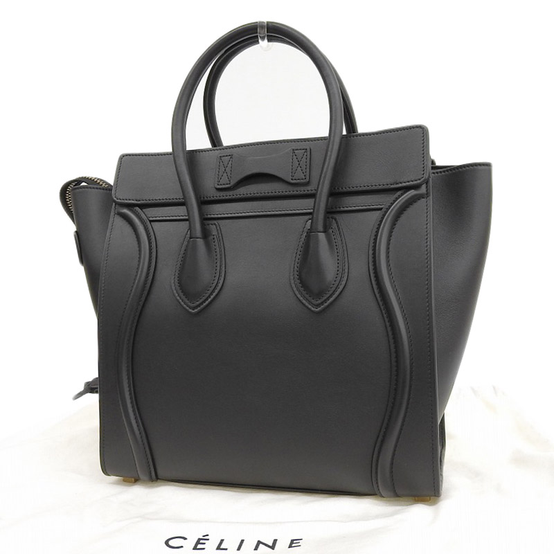 http://セリーヌ%20CELINE%20ラゲージ%20マイクロショッパー%20ハンドバッグ%20レザー%20ブラック%20中古%20OB1692
