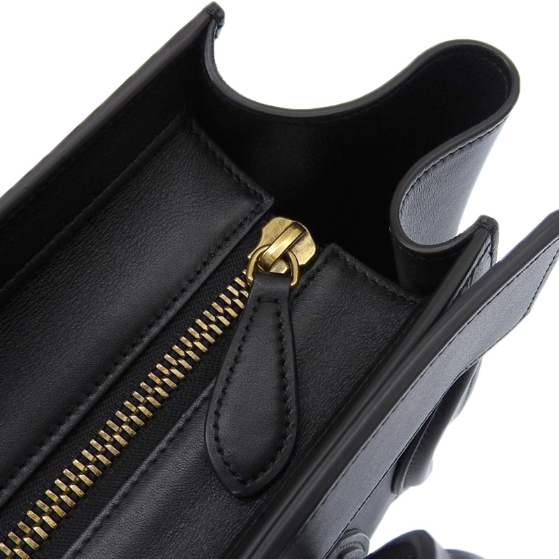 http://セリーヌ%20CELINE%20ラゲージ%20マイクロショッパー%20ハンドバッグ%20レザー%20ブラック%20中古%20OB1692