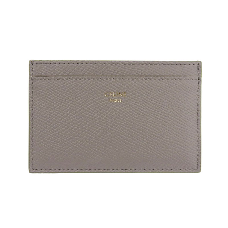 セリーヌ CELINE カードケース 名刺入れ レザー グレージュ 中古 OBB0543