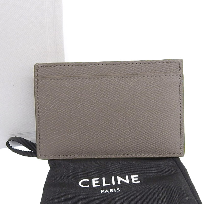 http://セリーヌ%20CELINE%20カードケース%20名刺入れ%20レザー%20グレージュ%20中古%20OBB0543