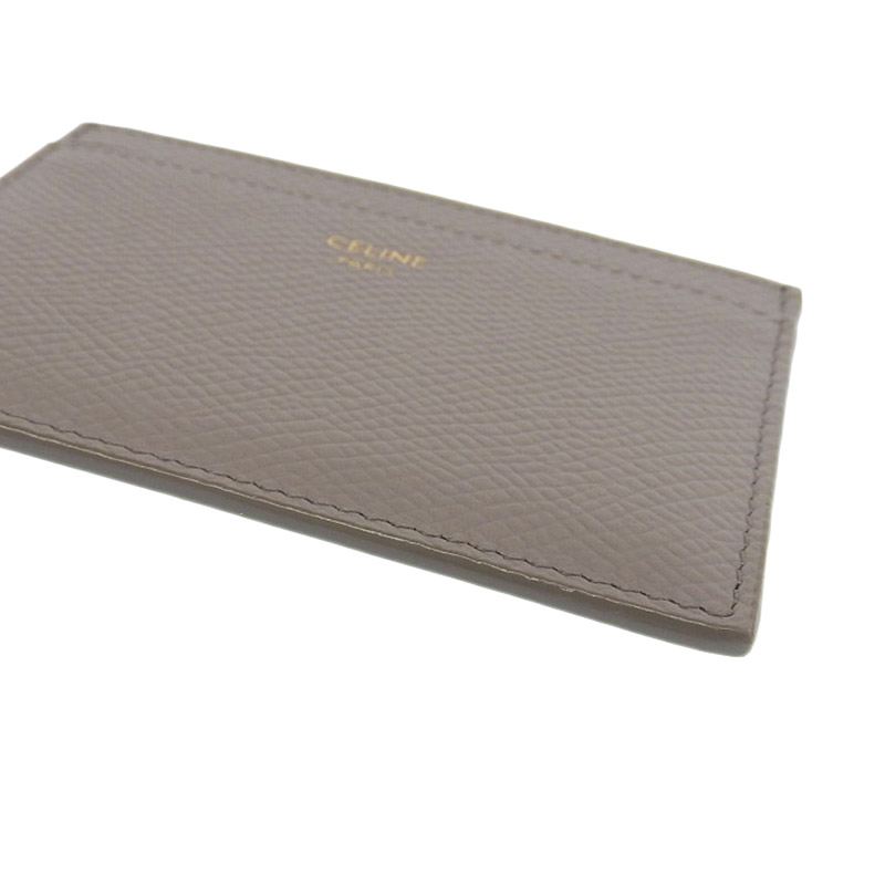 http://セリーヌ%20CELINE%20カードケース%20名刺入れ%20レザー%20グレージュ%20中古%20OBB0543