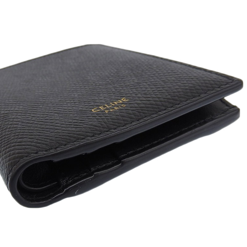 http://セリーヌ%20CELINE%20二つ折り財布%20コンパクトウォレット%20レザー%20ブラック%2010E493BEL38NO%20中古%20OBB0544