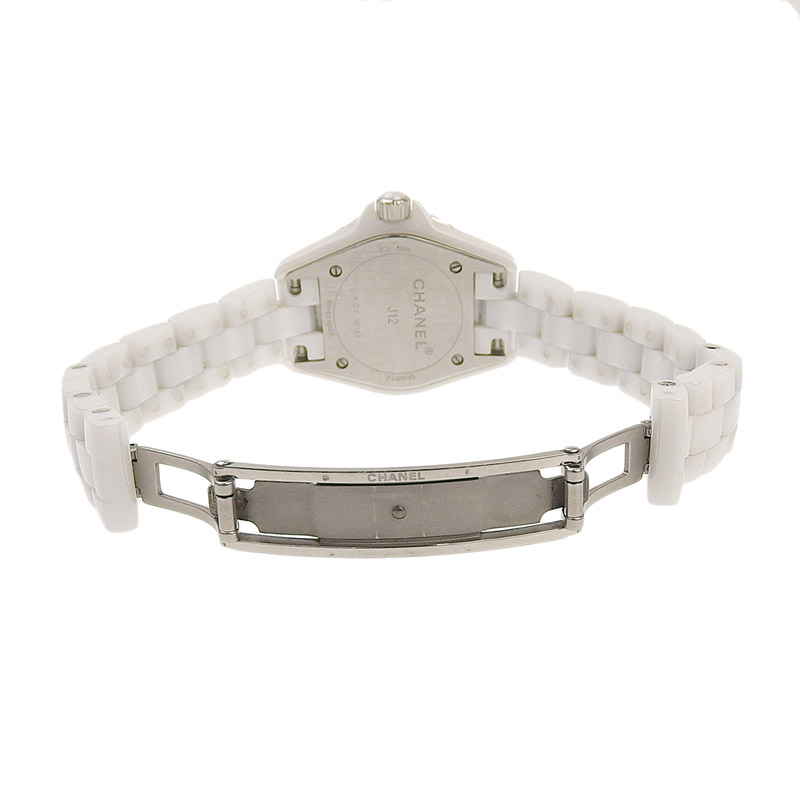 http://シャネル%20CHANEL%20J12%20レディース%20クォーツ%20腕時計%20セラミック/SS%208Pダイヤモンド%20ホワイトシェル文字盤%20H2570%20中古%20CH0900
