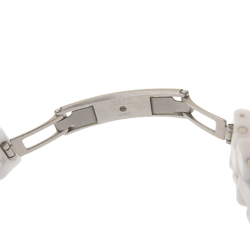 http://シャネル%20CHANEL%20J12%20レディース%20クォーツ%20腕時計%20セラミック/SS%208Pダイヤモンド%20ホワイトシェル文字盤%20H2570%20中古%20CH0900