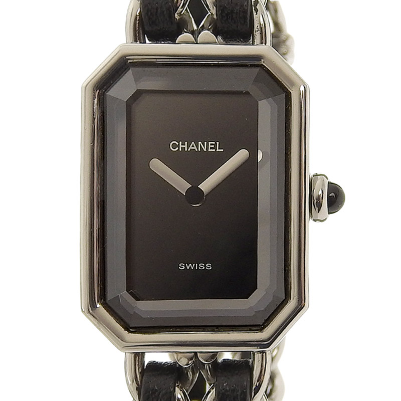 シャネル CHANEL プルミエール レディース クォーツ 腕時計 SS/革 ブラック文字盤 #M H0451 中古 CH0903