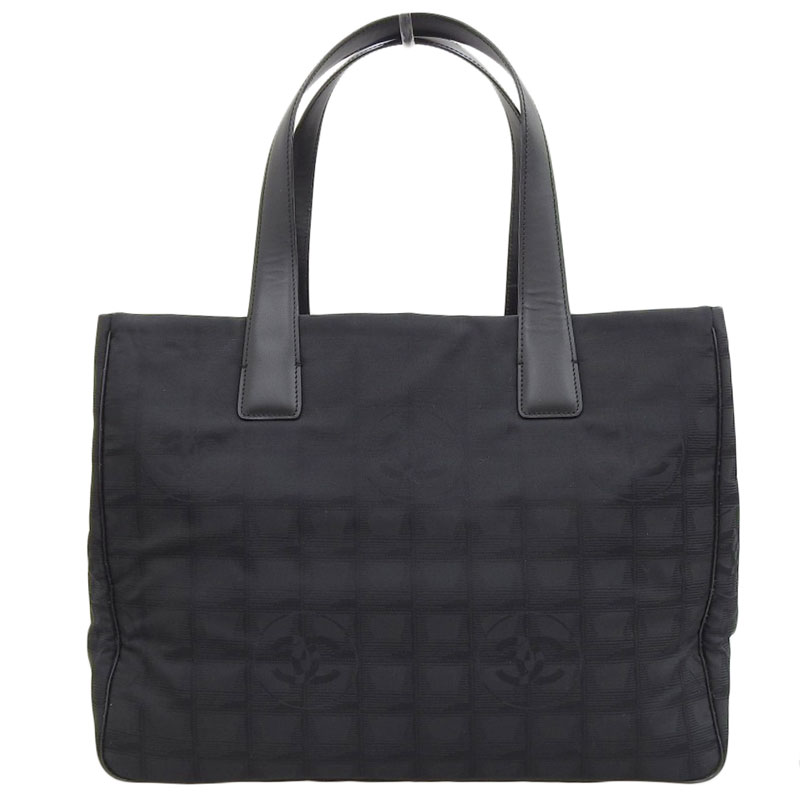 シャネル CHANEL ニュートラベルラインMM トートバッグ ナイロン/レザー ブラック 9番台 美品 CH0905