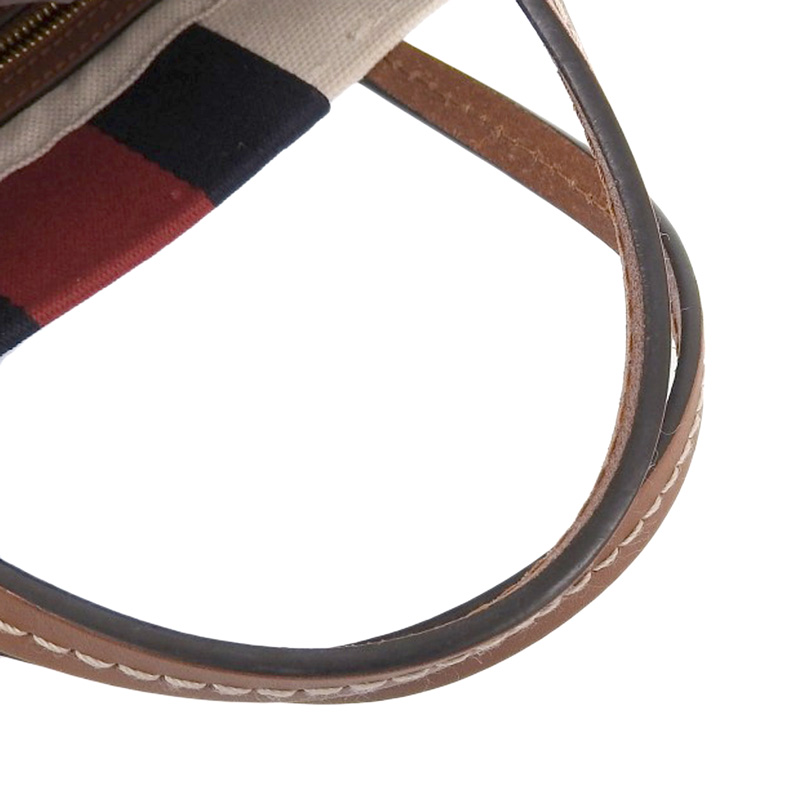 http://グッチ%20GUCCI%20ウェブストライプ%20インターロッキングG%202WAY%20ミニトートバッグ%20キャンバス/レザー%20アイボリー%20727735%20中古%20GU0558