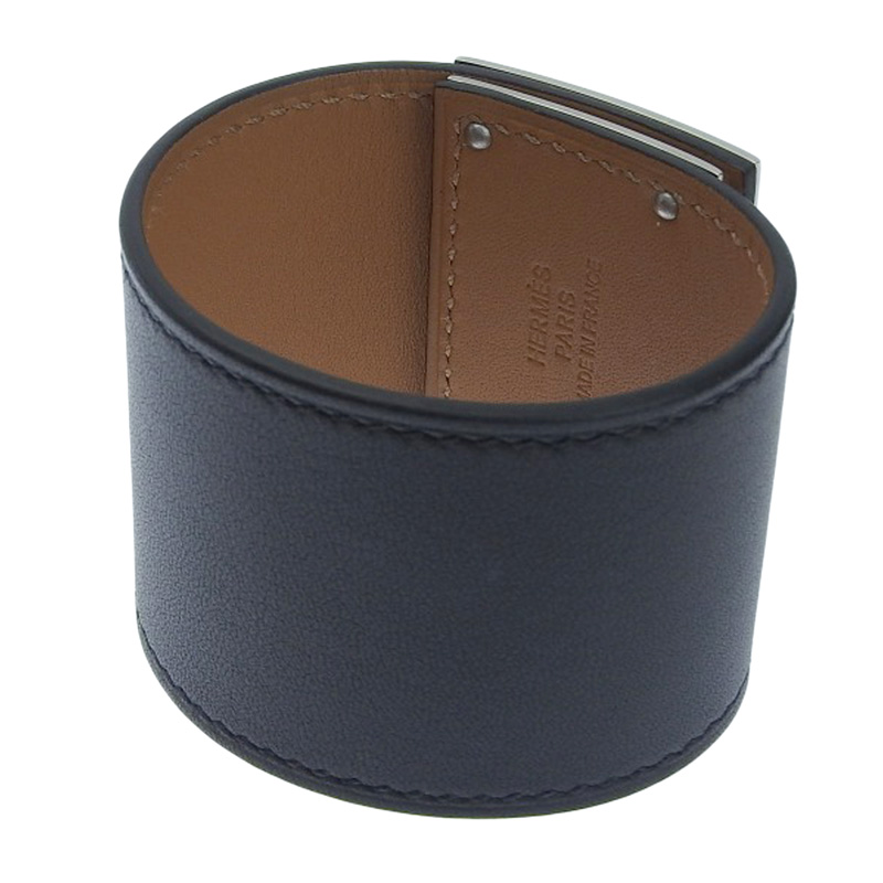 http://エルメス%20HERMES%20アス・ドゥ・クール%20ブレスレット%20バングル%20レザー%20ブラック%20#T2%20Y刻印%202020年%20美品%20HE0892