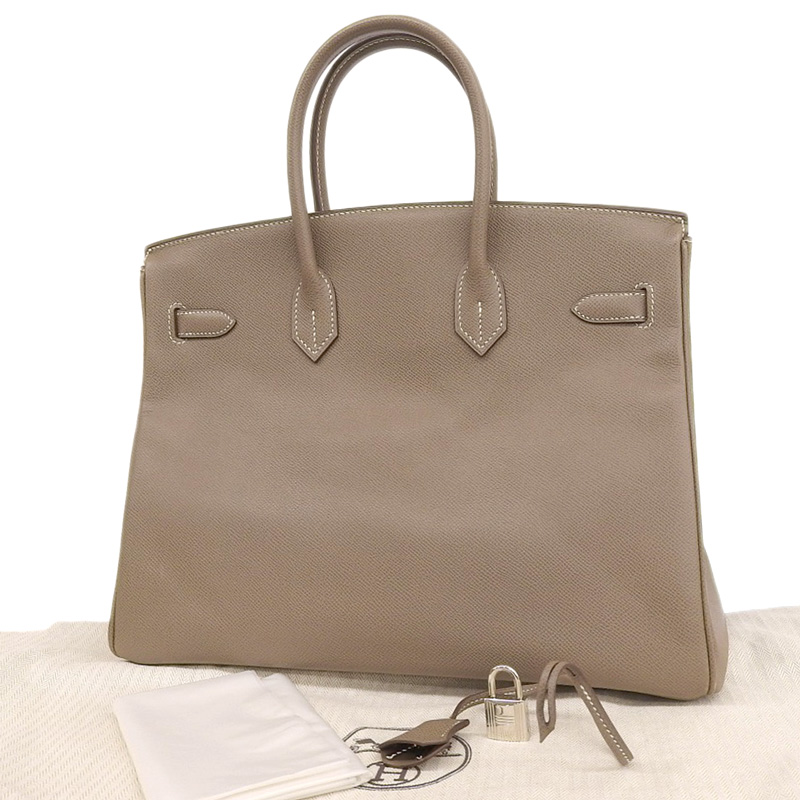 http://エルメス%20HERMES%20バーキン35%20ハンドバッグ%20ヴォーエプソン%20エトゥープ%20SV金具%20□M刻印%202009年%20中古%20HE0898